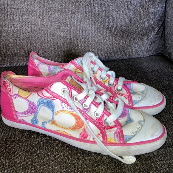 coach tennis shoes pink